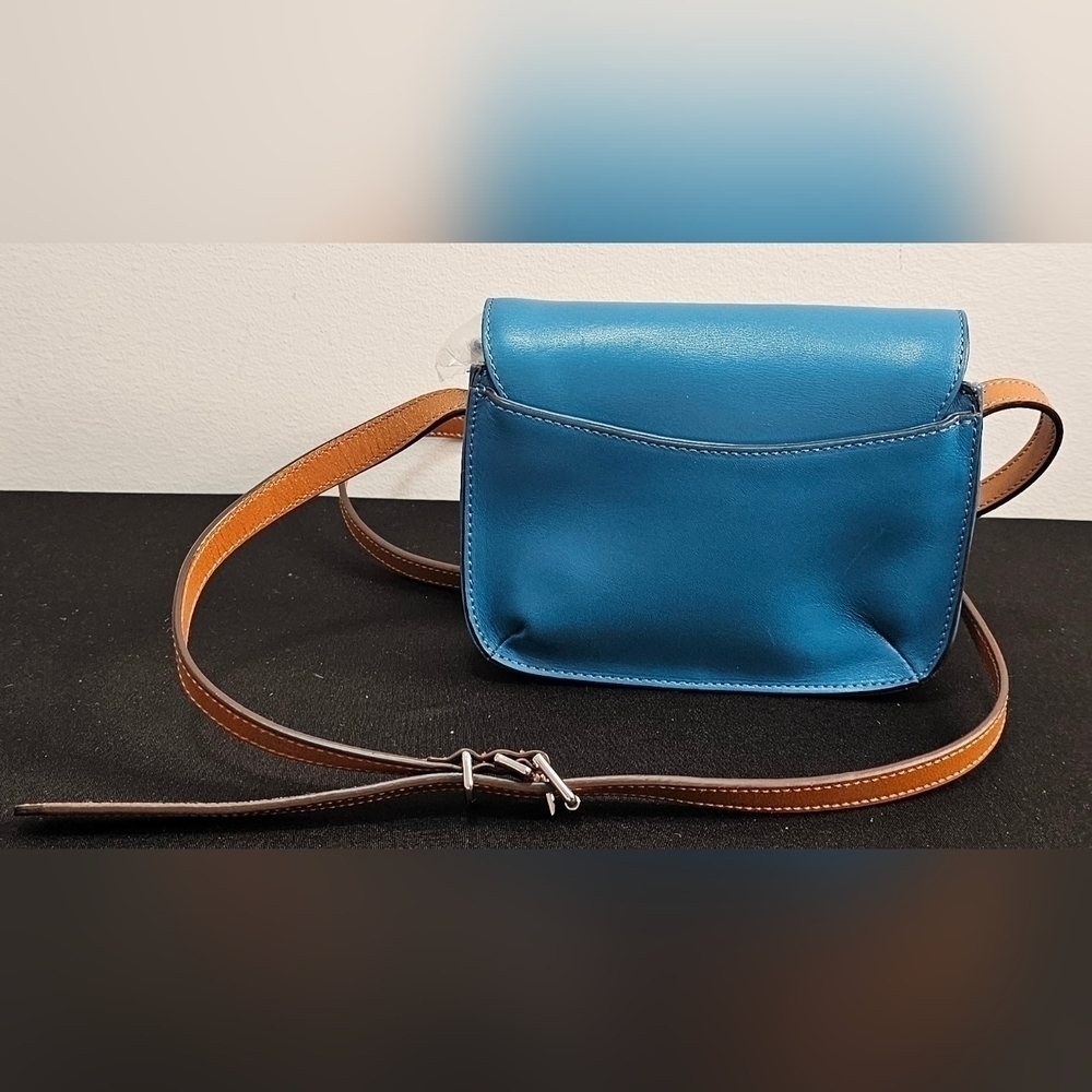 Ralph Lauren Blue Leather Mini Messenger Crossbody Bag - Picture 6 of 15
